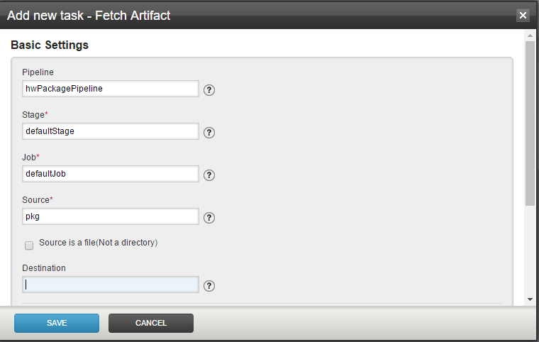 GoCD Fetch Artifacts